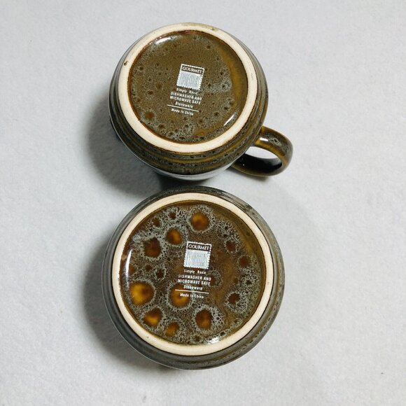 Gourmet Expressions Creamer Sugar Bowl Set Stoneware Speckled Retro Tableware - Picture 3 of 12